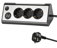 Pikendusjuhe maand./LED valg./2 USB pistikupesaga Electraline 3-koh./1.5m/3x1.5mm2
