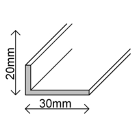 PVC nurk KST 2000x30x20x3mm valge