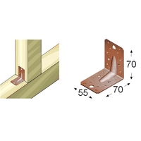 Värvitud tugevdatud nurgik Arras 70x70x55x2.0mm pruun