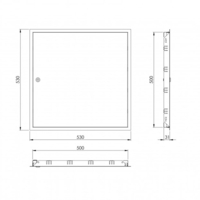 Metallist hooldusluuk võtmega Eiroplast 50x50cm valge
