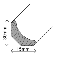 Liimpuidust sisenurgaliist 2400x30x15mm mänd