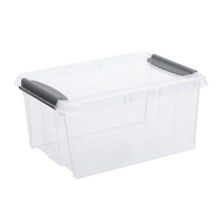 Plastkast lukustatava kaanega Pro Box Plast Team 14L läbipaistev