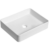 Pealepandav keraamiline valamu Kvadrato Laveo 470x360x110mm valge