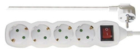 Pikendusjuhe maanduse- ja lülitiga Pikendusjuhe maanduse- ja lülitiga 4viet./3x1mm valge