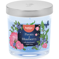Lõhnaküünal klaastopsis kaanega Bolsius PV2024 80x72mm/põleb 25h Peony & Blueberry