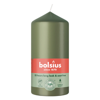Silindrikujuline küünal Bolsius 120x58mm/põleb 33h Fresh Olive