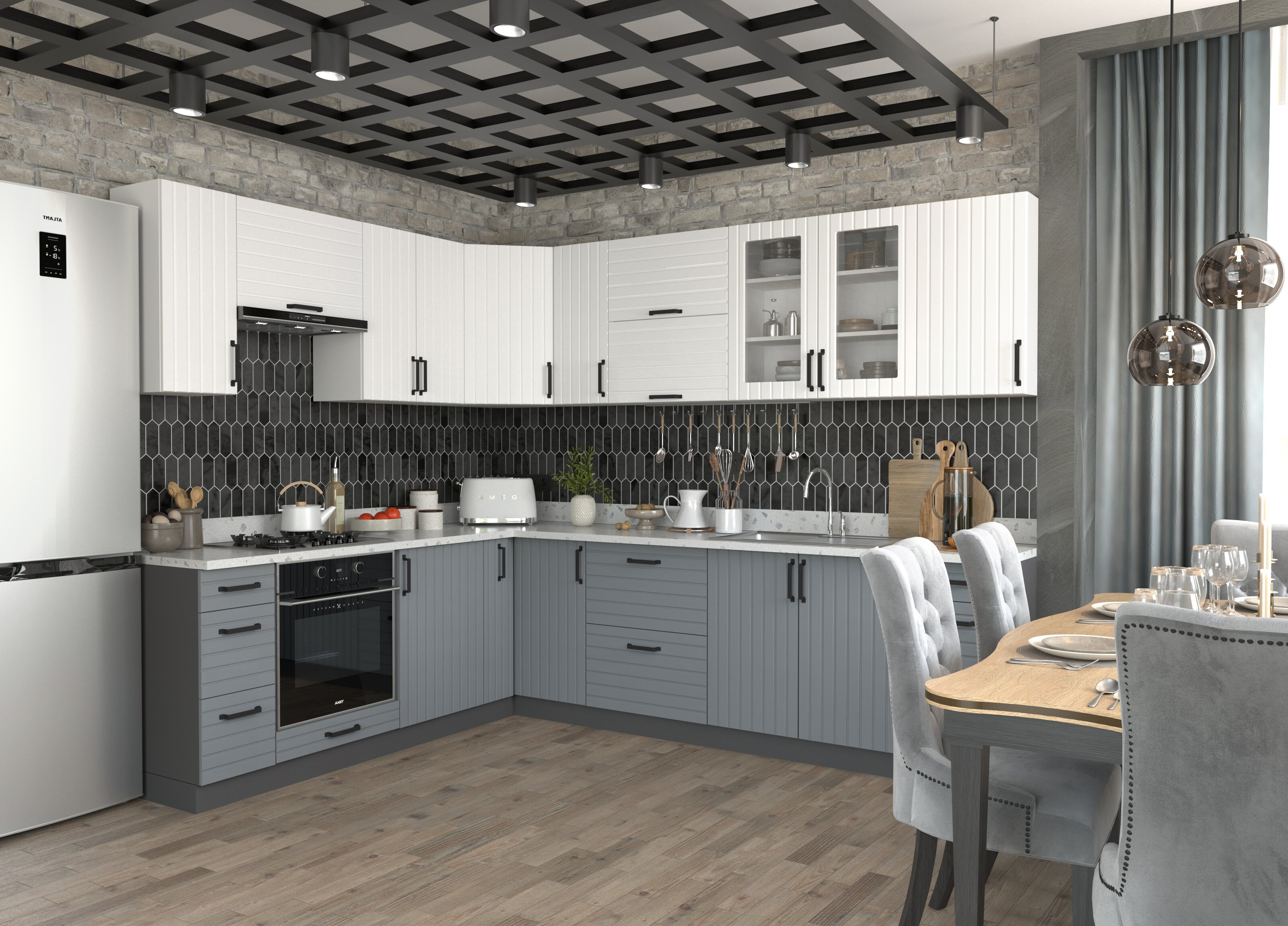 Pastatoma spintelė Martha R 800x466x815mm Graphite/Slate LG | DEPO