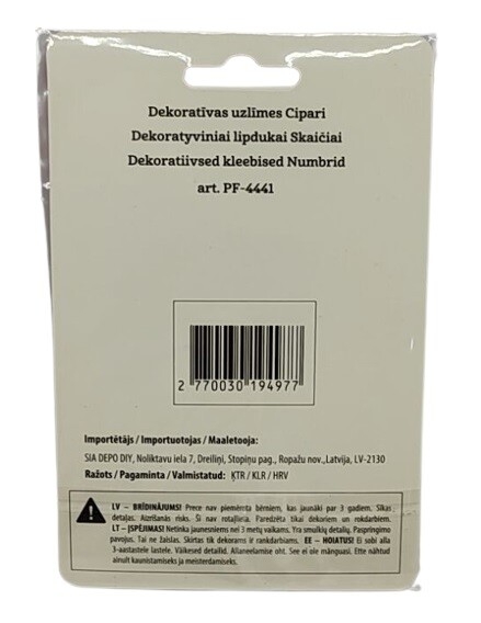 Dekoratiivsed kleebised Numbrid 2tk/2 hõbedane | DEPO Online