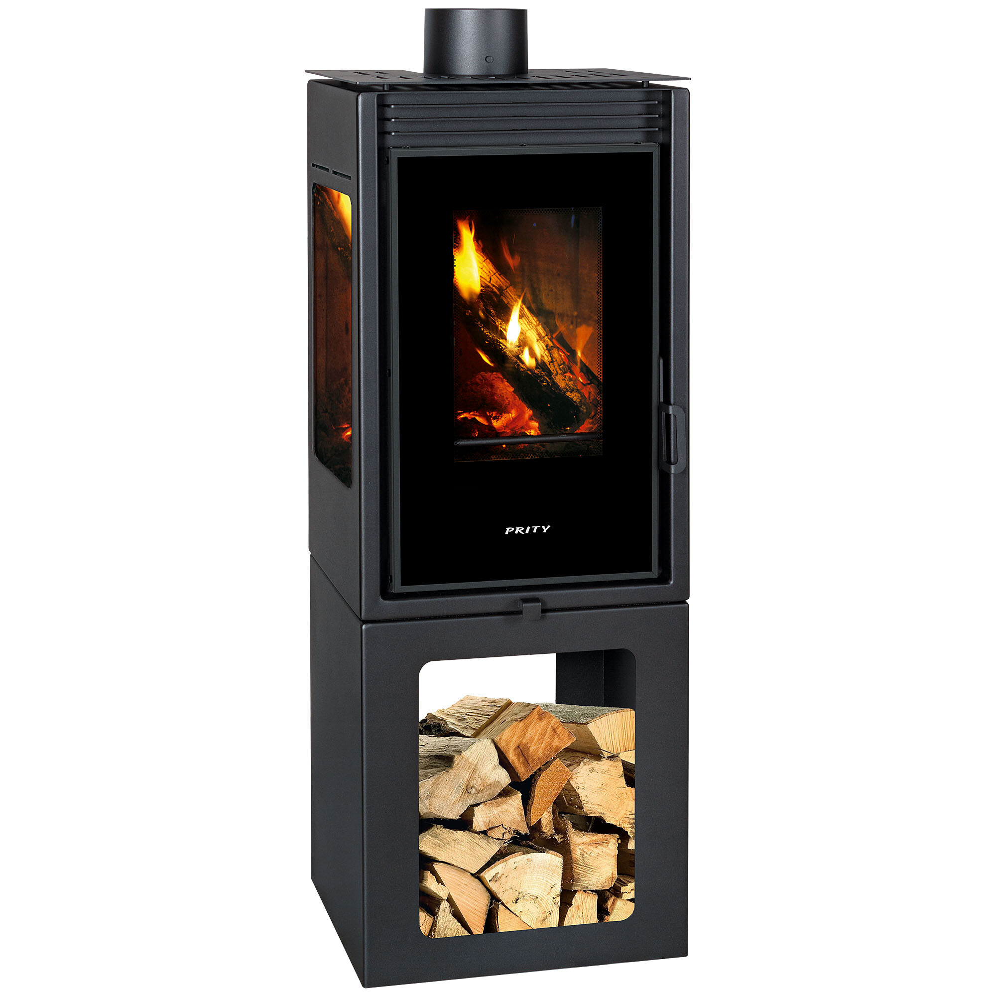Plieninis židinys-krosnelė PM-TV SL PRITY 460x410x1220mmØ150mm 13kW | DEPO Online Plieninis židinys-krosnelė PM-TV SL PRITY 460x410x1220mmØ150mm 13kW | DEPO Online