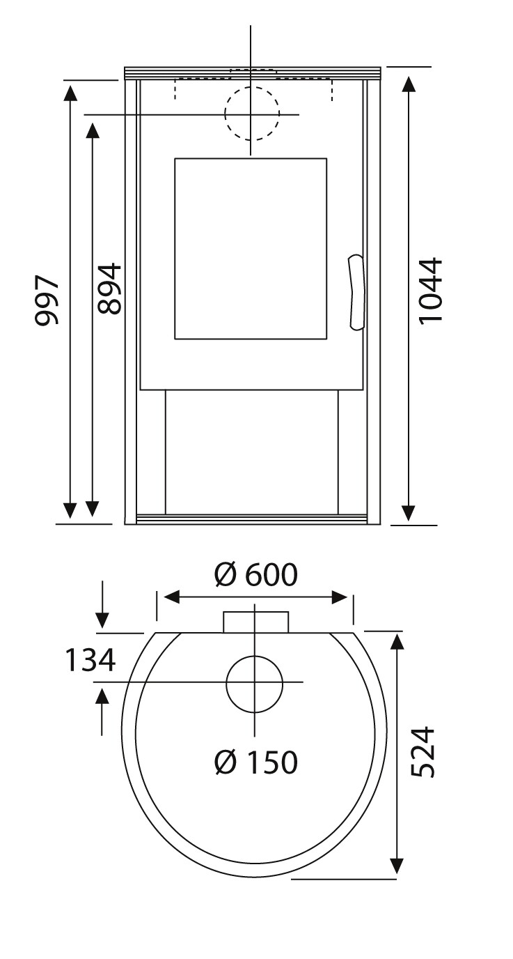 Židinys-krosnelė Rona RF Wamsler 8kW/1044x600x524mm pilkas | DEPO