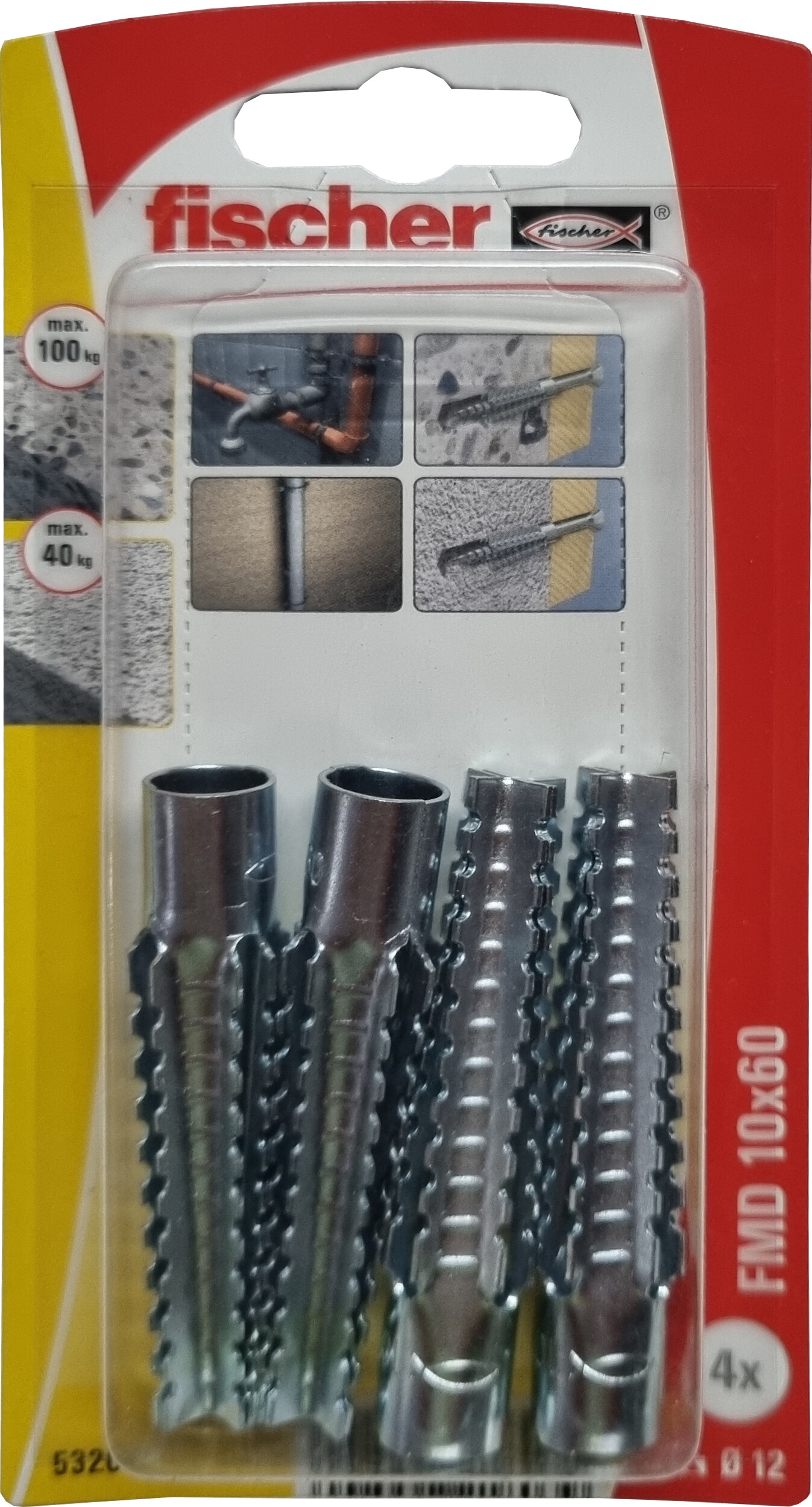 Metaliniai kaiščiai dujų betonui FMD Fischer Ø10xL60mm 4vnt