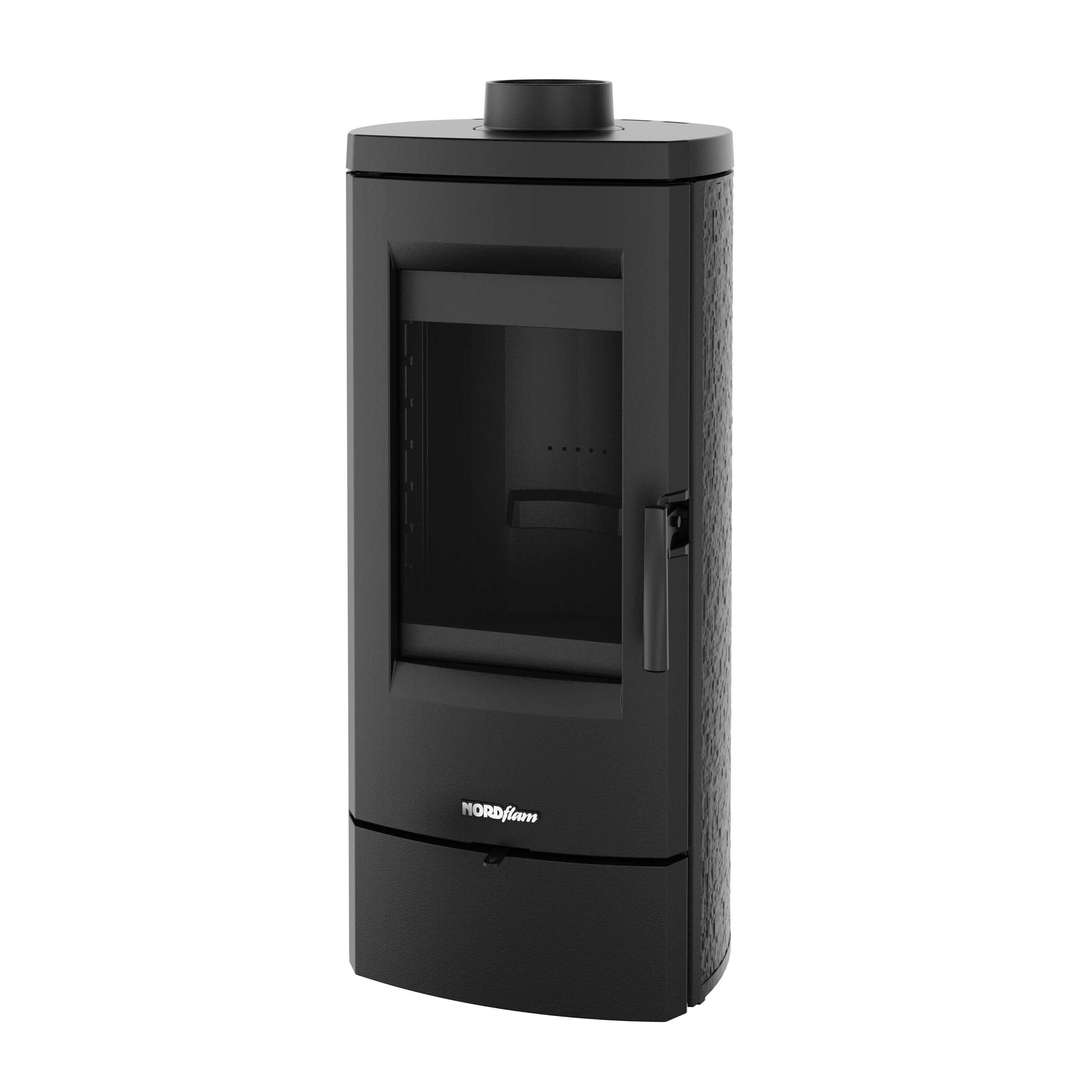 Ketinė krosnelė su stiklu SORA EKO NORDflam 803x476x375/Ø150mm 7kW