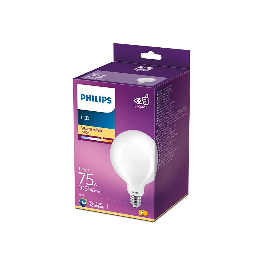 LED lemputė E27 G120 Philips 8.5W/1055Lm/15000h 2700K | DEPO Online